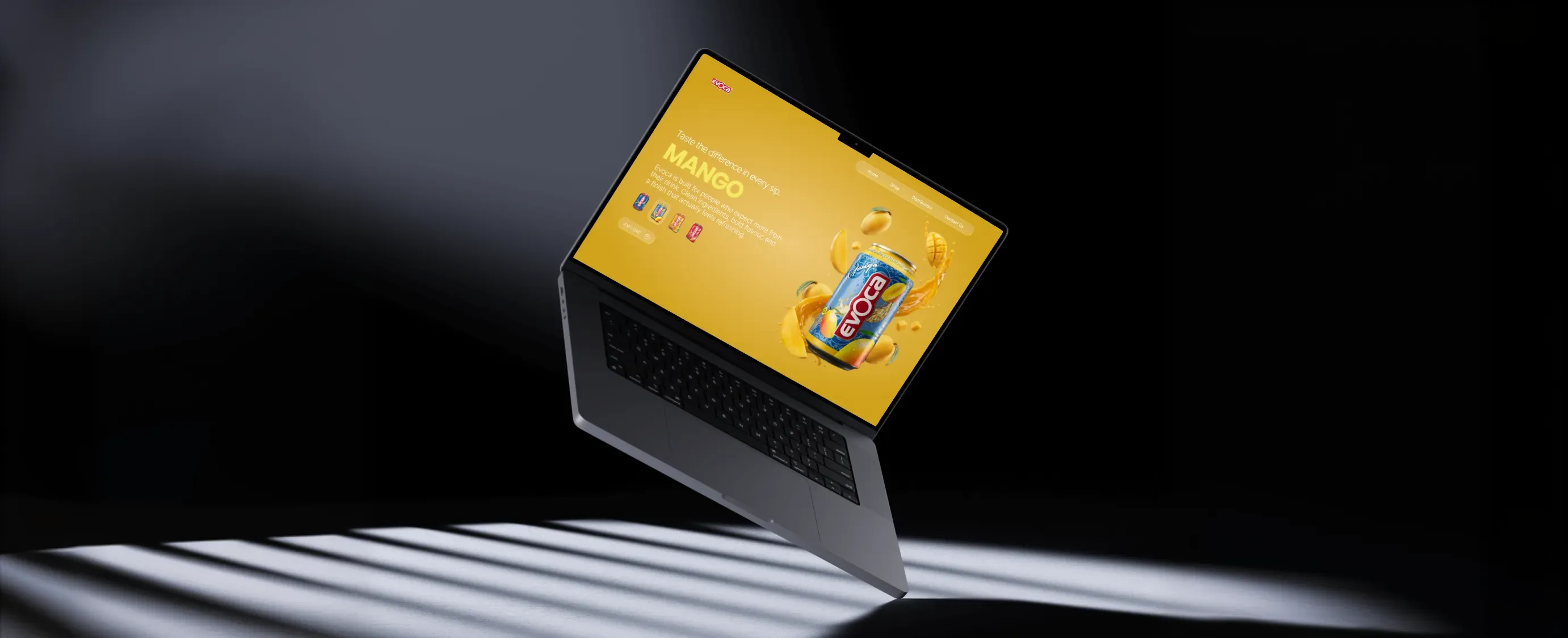 website design for a beverage company and for evoca